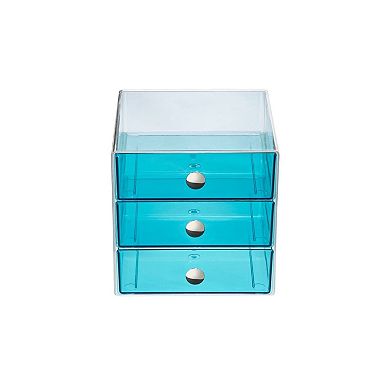 iDesign Stackable 3-Drawer Makeup Organizer