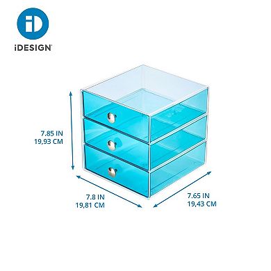 iDesign Stackable 3-Drawer Makeup Organizer