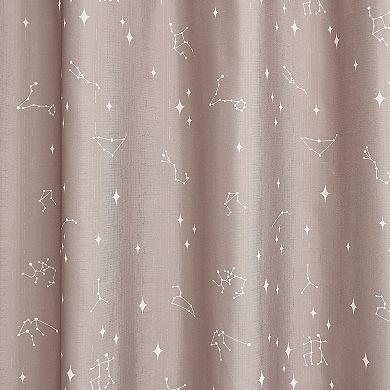 iDesign Constellation Polyester 12 Reinforced Buttonhole Shower Curtain