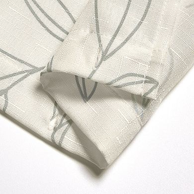 iDesign Bohemian Leaves Polyester 12 Buttonhole Shower Curtain