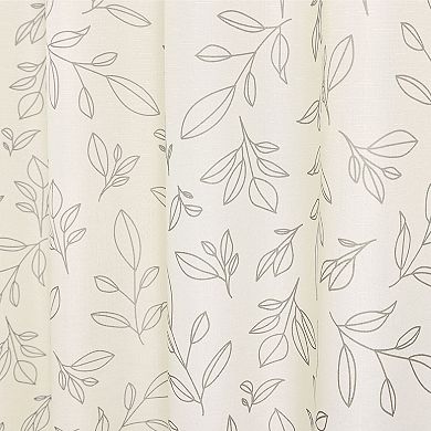 iDesign Bohemian Leaves Polyester 12 Buttonhole Shower Curtain