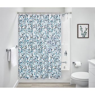 iDesign Floral Polyester 12 Reinforced Buttonhole Shower Curtain