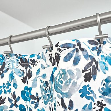 iDesign Floral Polyester 12 Reinforced Buttonhole Shower Curtain