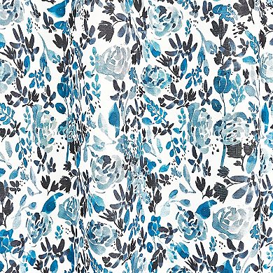 iDesign Floral Polyester 12 Reinforced Buttonhole Shower Curtain