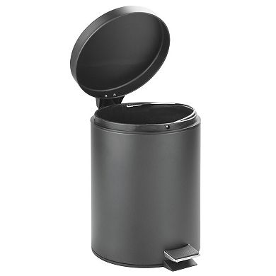 iDesign Steel Round 5-Liter Step Trash Can with Removable BPA-Free Plastic Bin