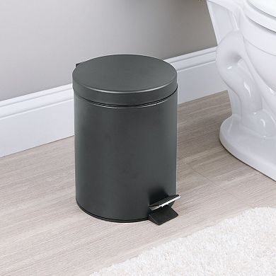 iDesign Steel Round 5-Liter Step Trash Can with Removable BPA-Free Plastic Bin