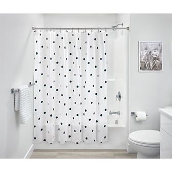 iDesign Dots Waterproof PEVA 12 Metal Grommet Shower Curtain