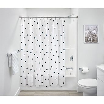 iDesign Dots Waterproof PEVA 12 Metal Grommet Shower Curtain