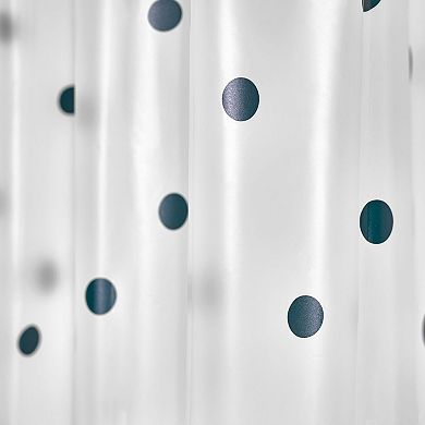 iDesign Dots Waterproof PEVA 12 Metal Grommet Shower Curtain