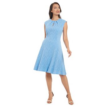 Petite London Times Keyhole Eyelet Fit & Flare Dress