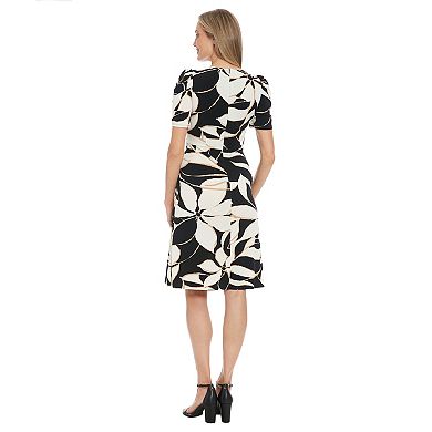 Petite London Times Elbow Sleeve Cinched Midi Dress