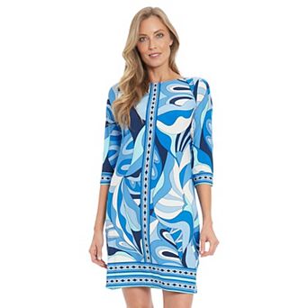 Petite London Times Three-Quarter Sleeve Shift Dress
