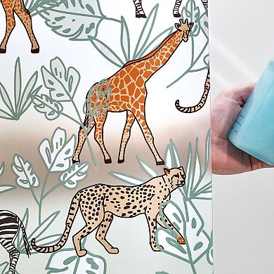 iDesign PEVA Waterproof Safari Shower Curtain with 12 Metal Grommets