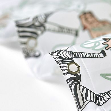 iDesign PEVA Waterproof Safari Shower Curtain with 12 Metal Grommets