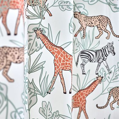 iDesign PEVA Waterproof Safari Shower Curtain with 12 Metal Grommets