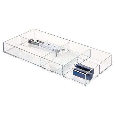 iDesign Clarity Plastic Small Organizer Bin with Handles