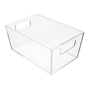 iDesign Clarity BPA-Free Plastic Small Organizer Bin with Handles