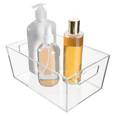iDesign Clarity BPA-Free Plastic Small Organizer Bin with Handles