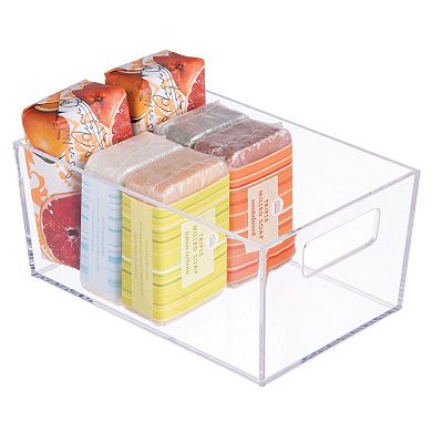 iDesign Clarity BPA-Free Plastic Small Organizer Bin with Handles