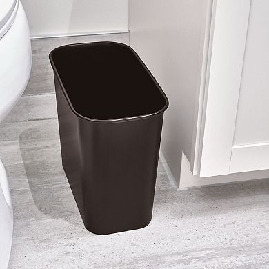 iDesign Small Stainless Steel Rectangular Bathroom Trash Can