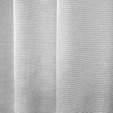 iDesign Classic Stripe Polyester Shower Curtain 12 Reinforced Buttonholes