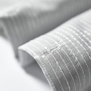 iDesign Classic Stripe Polyester Shower Curtain 12 Reinforced Buttonholes