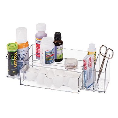 iDesign Plastic Divided Medicine Cabinet Organizer