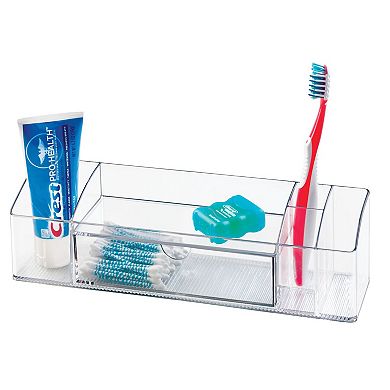 iDesign Plastic Divided Medicine Cabinet Organizer