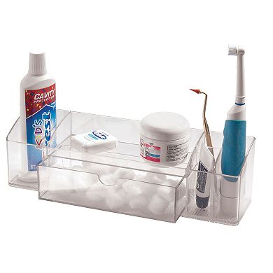 iDesign Plastic Divided Medicine Cabinet Organizer