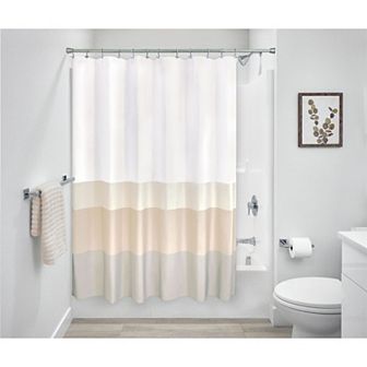 iDesign Gradient Stripe Polyester Shower Curtain with 12 Buttonholes
