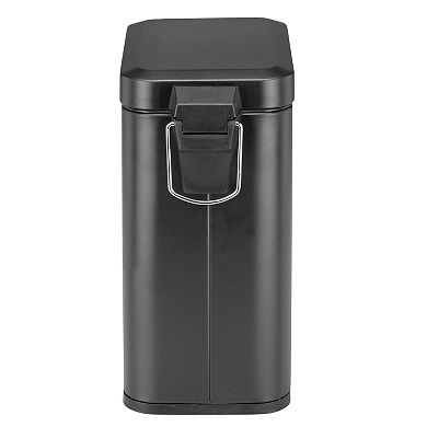 iDesign Steel Rectangular 5L Step Trash Can with Removable Plastic Bin
