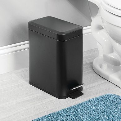 iDesign Steel Rectangular 5L Step Trash Can with Removable Plastic Bin