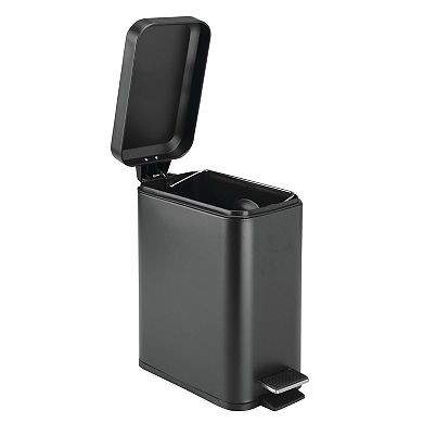 iDesign Steel Rectangular 5L Step Trash Can with Removable Plastic Bin