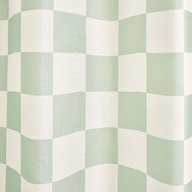 iDesign Checkered Polyester Shower Curtain
