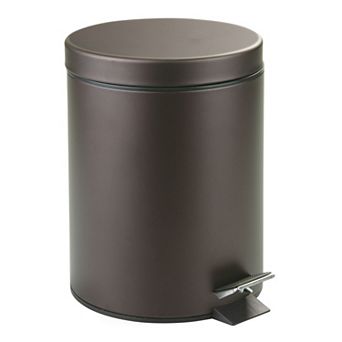 iDesign Metal Round Bathroom Step Trash Can