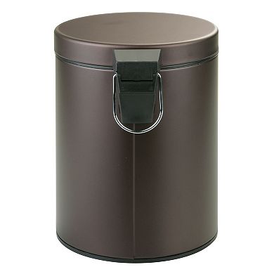iDesign Metal Round Bathroom Step Trash Can
