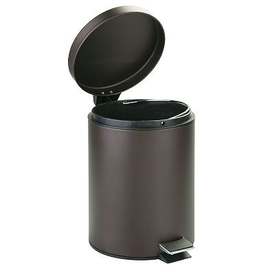 iDesign Metal Round Bathroom Step Trash Can