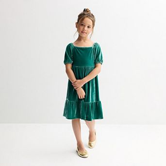 Girls 4-14 Carter's Short-Sleeve Velvet Occasion Dress