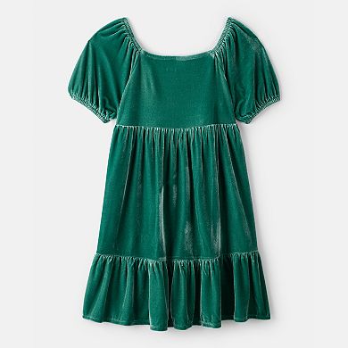 Girls 4-14 Carter's Short-Sleeve Velvet Occasion Dress