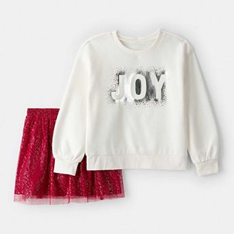 Girls 4-14 Carter's Christmas Joy Pullover & Skirt Set