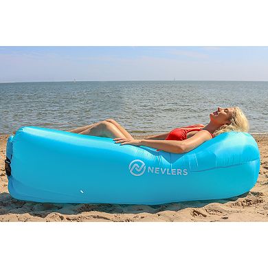 Nevlers Blue & Green Inflatable Loungers (Pack of 2) with Travel Bag and Pockets