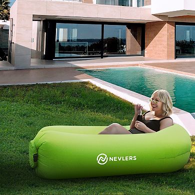 Nevlers Blue & Green Inflatable Loungers (Pack of 2) with Travel Bag and Pockets