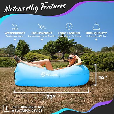 Nevlers Blue & Pink Inflatable Loungers (Pack of 2) with Travel Bag and Pockets