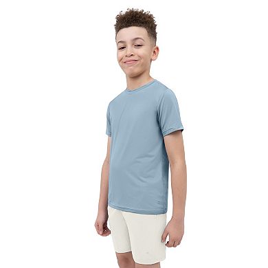 Boys 8-20 Layer 8 Short Sleeve Grid Raglan Top
