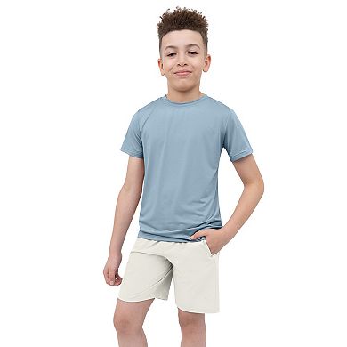 Boys 8-20 Layer 8 Short Sleeve Grid Raglan Top