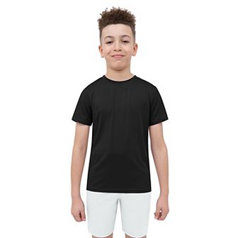 Boys 8-20 Layer 8 Short Sleeve Grid Raglan Top