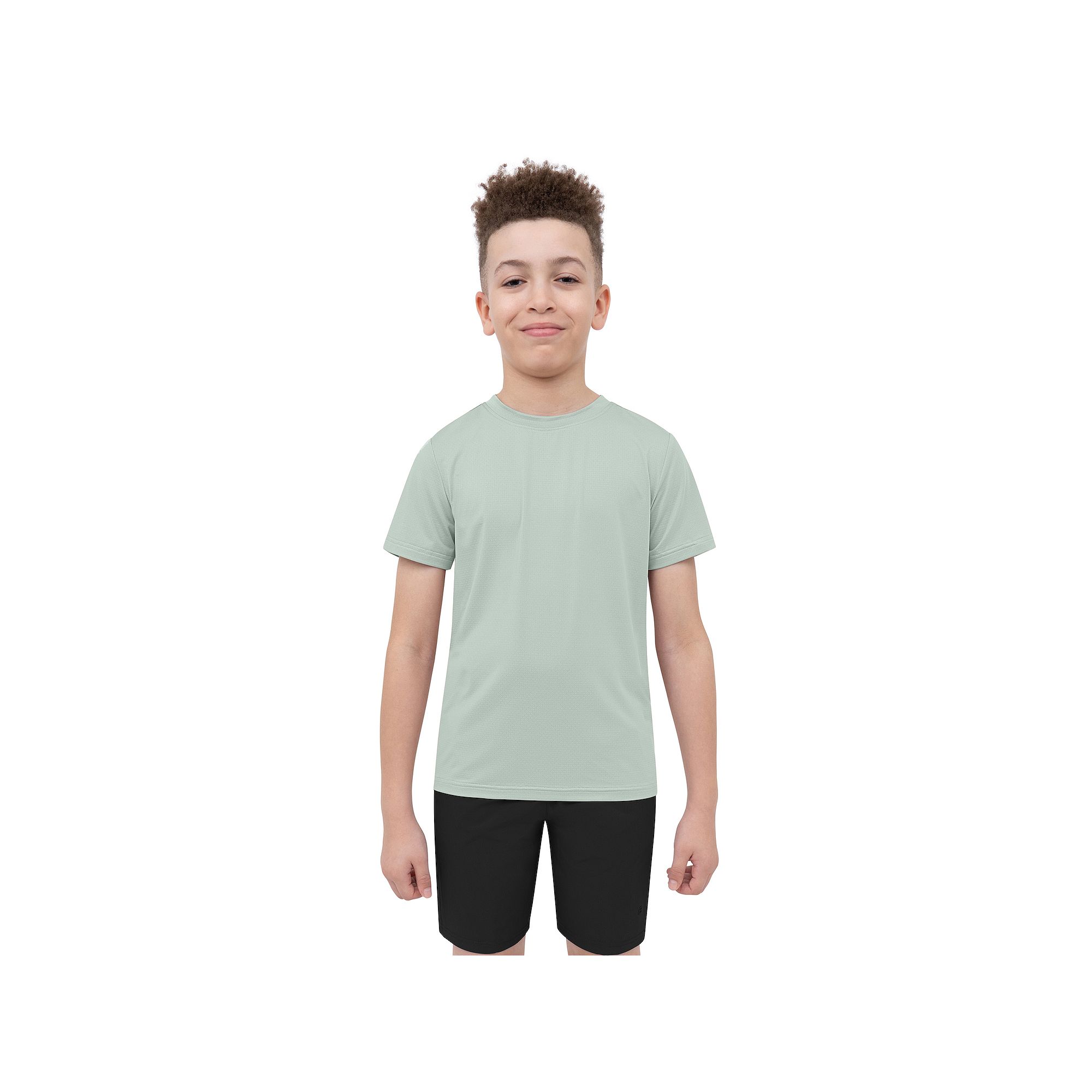 Boys 8-20 Layer 8 Short Sleeve Grid Raglan Top, Boys, Size: Small, Silver 