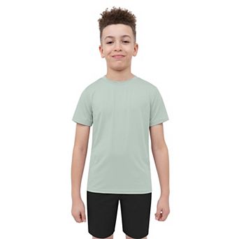 Boys 8-20 Layer 8 Short Sleeve Grid Raglan Top