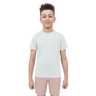 Boys 8-20 Layer 8 Short Sleeve Grid Raglan Top