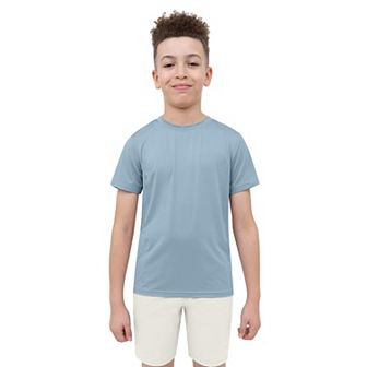 Boys 8-20 Layer 8 Short Sleeve Grid Raglan Top